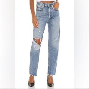 Agolde 90's Pinch Waist High Rise Straight Leg Jeans Button Fly Size Size 26